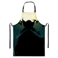 Halloween Vampire Silhouette Print Bib Apron With Pocket