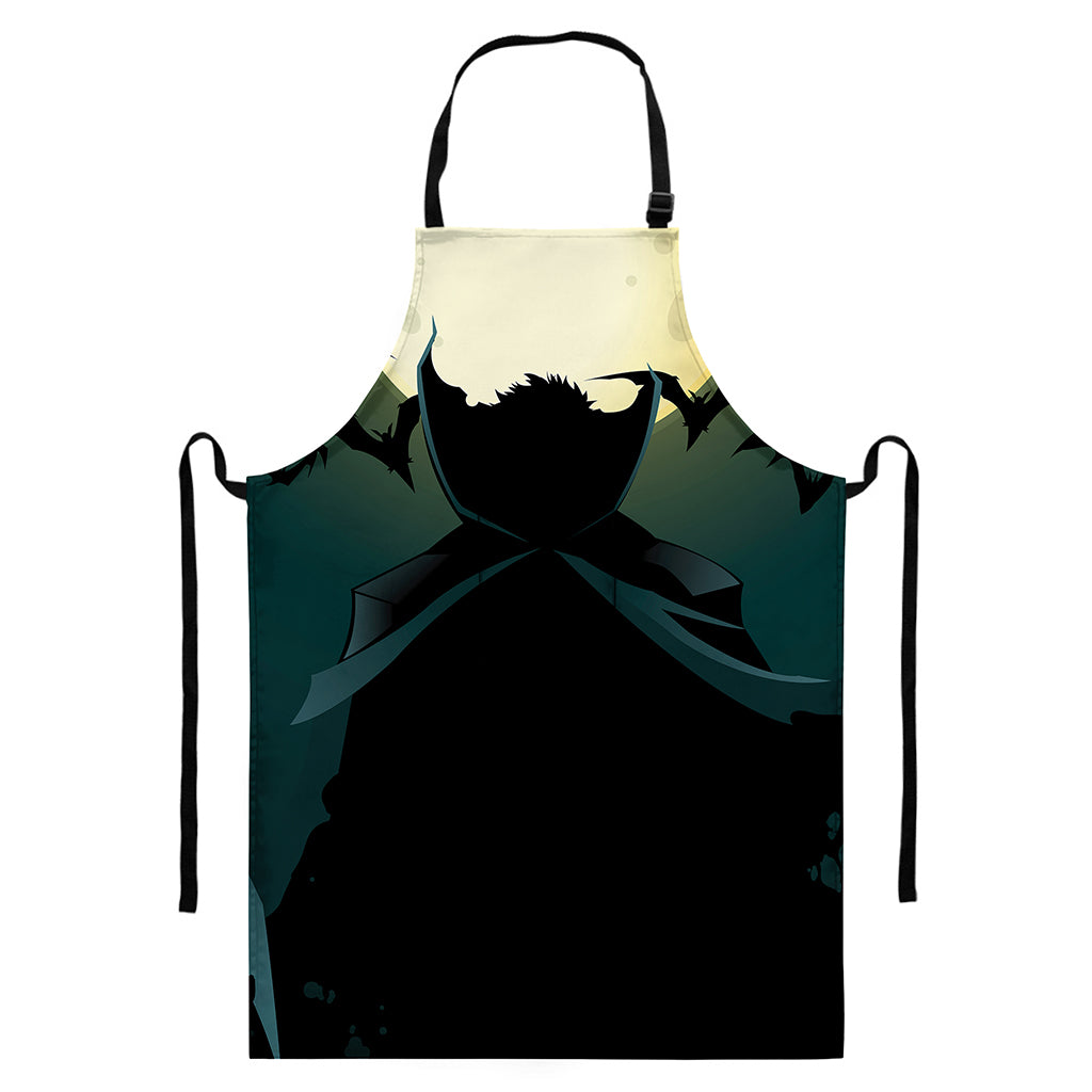 Halloween Vampire Silhouette Print Bib Apron With Pocket