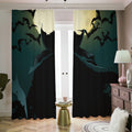 Halloween Vampire Silhouette Print Dimout Pencil Pleat Curtains