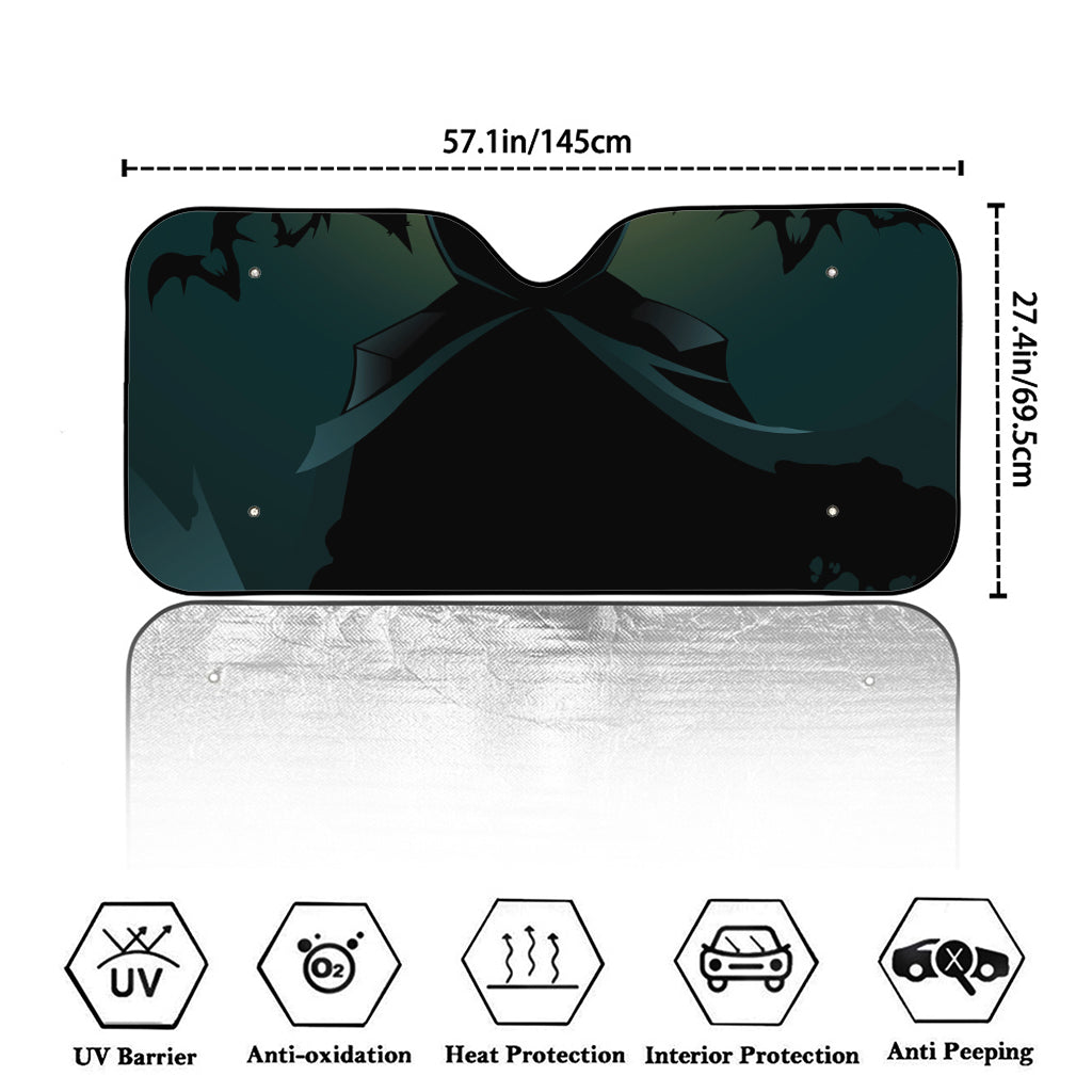Halloween Vampire Silhouette Print Car Windshield Sun Shade