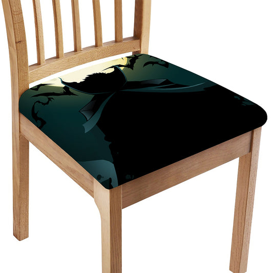 Halloween Vampire Silhouette Print Chair Cushion Cover
