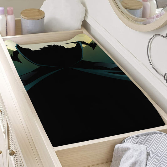 Halloween Vampire Silhouette Print Changing Pad Cover