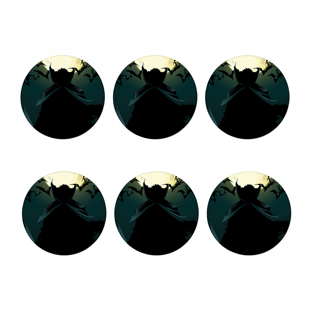 Halloween Vampire Silhouette Print Coaster Set