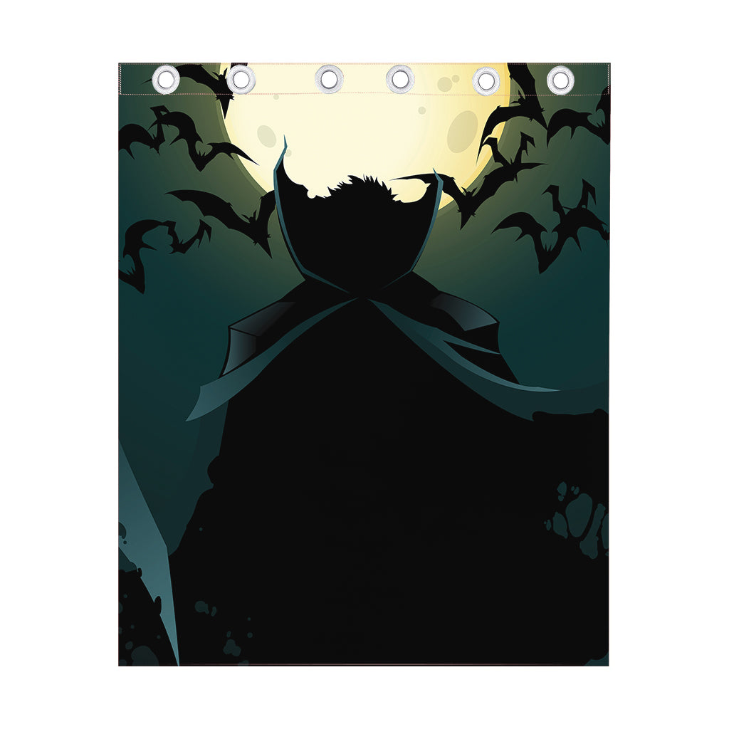 Halloween Vampire Silhouette Print Curtain