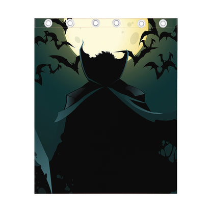 Halloween Vampire Silhouette Print Curtain