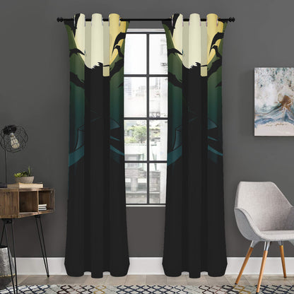Halloween Vampire Silhouette Print Curtain