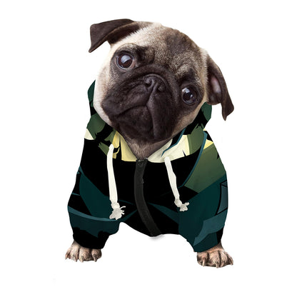 Halloween Vampire Silhouette Print Dog Zip Up Hoodie