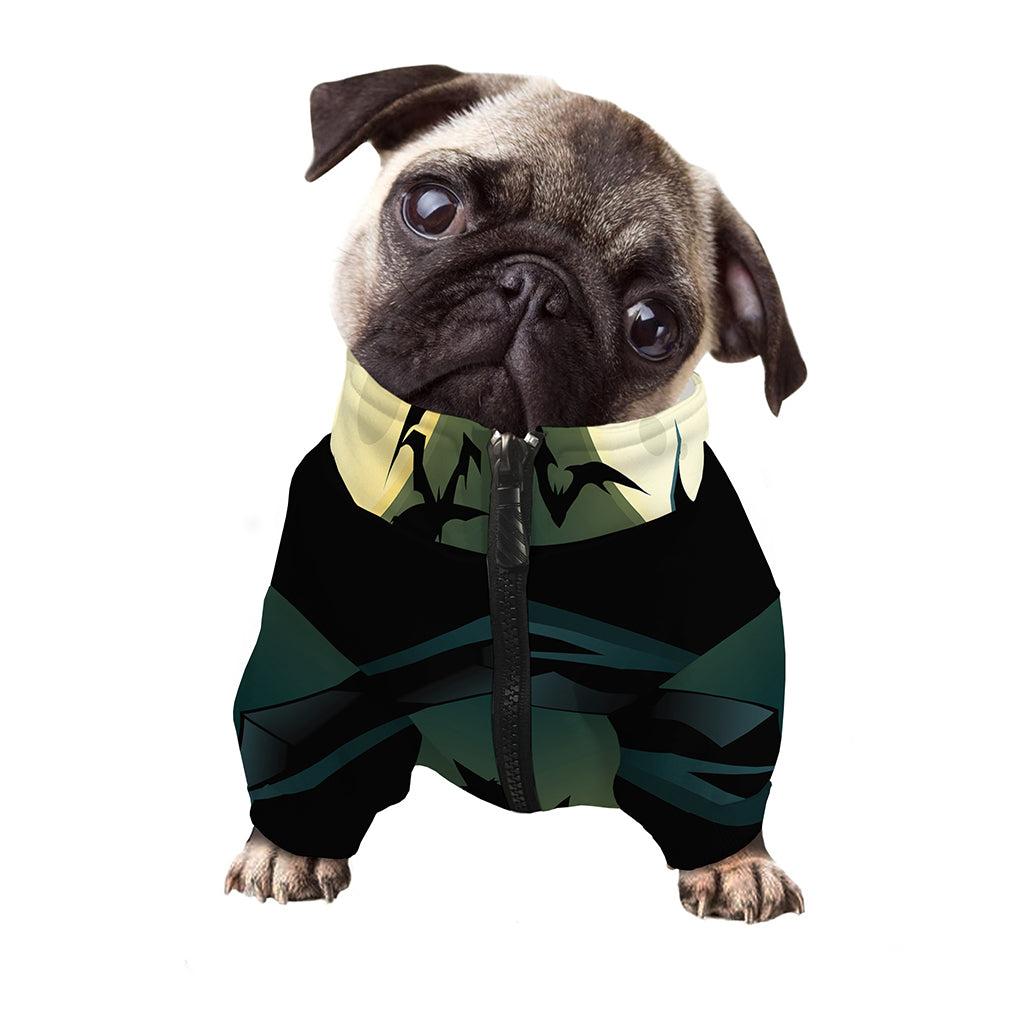 Halloween Vampire Silhouette Print Dog Zip Up Jacket