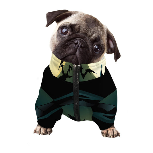 Halloween Vampire Silhouette Print Dog Zip Up Jacket