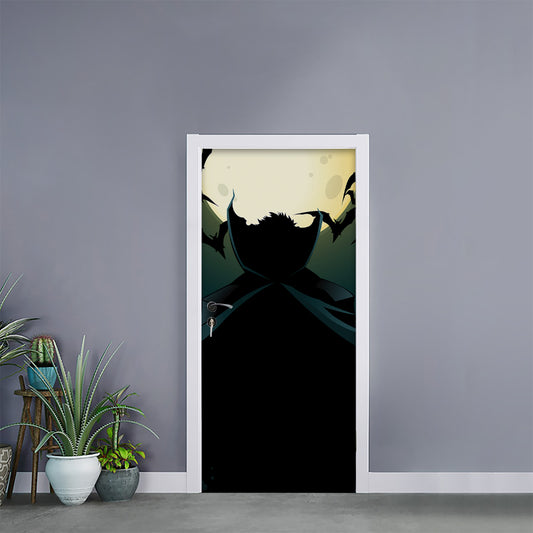 Halloween Vampire Silhouette Print Door Sticker