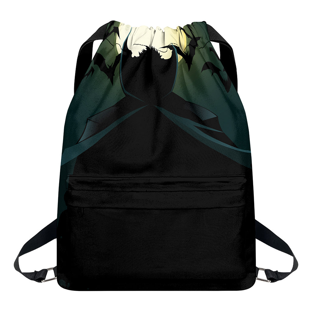 Halloween Vampire Silhouette Print Drawstring Backpack