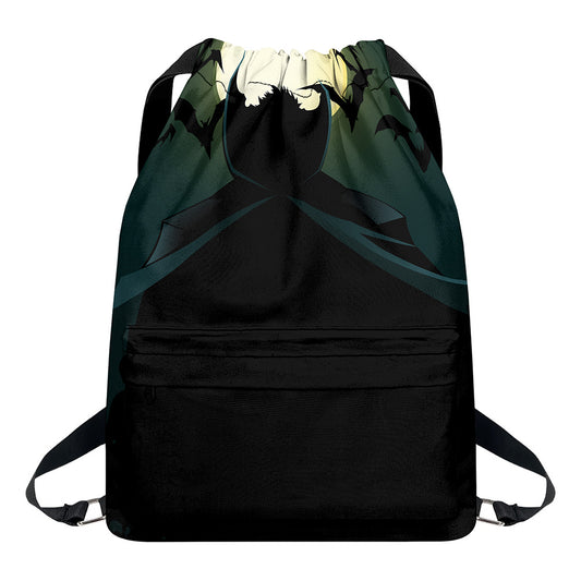 Halloween Vampire Silhouette Print Drawstring Backpack