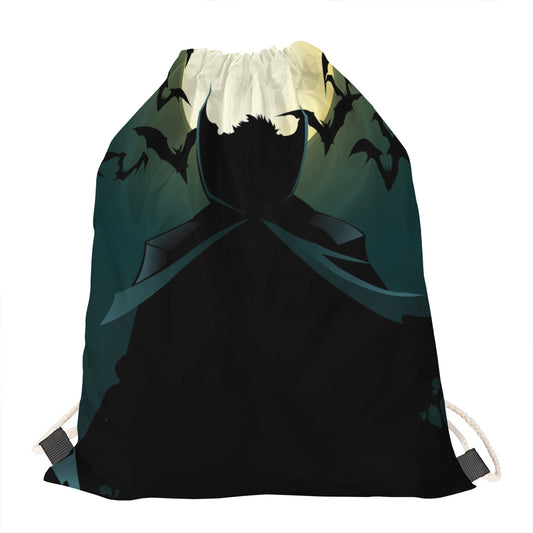 Halloween Vampire Silhouette Print Drawstring Bag