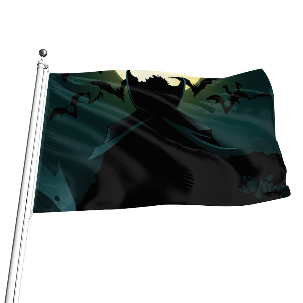 Halloween Vampire Silhouette Print Flag