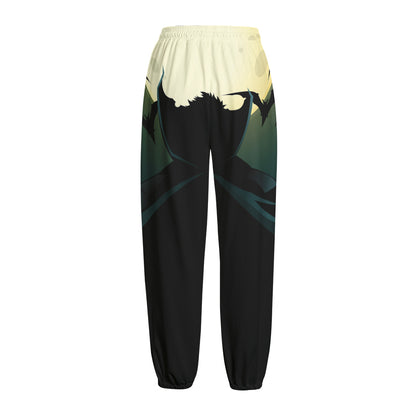 Halloween Vampire Silhouette Print Fleece Lined Knit Pants