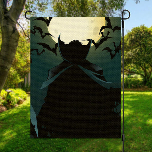 Halloween Vampire Silhouette Print Garden Flag