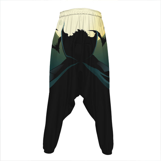 Halloween Vampire Silhouette Print Hammer Pants