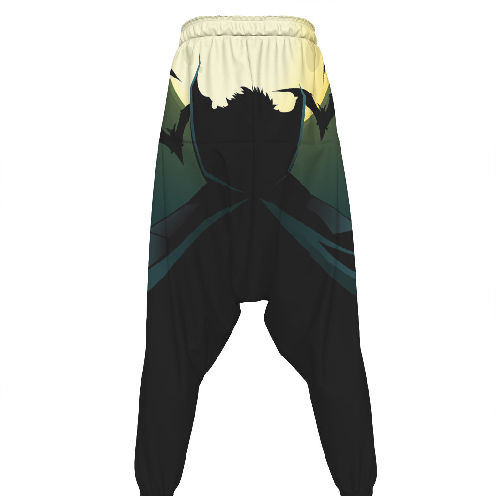 Halloween Vampire Silhouette Print Hammer Pants