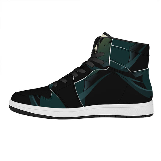 Halloween Vampire Silhouette Print High Top Leather Sneakers