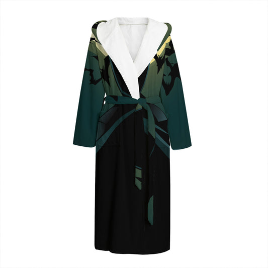 Halloween Vampire Silhouette Print Hooded Bathrobe