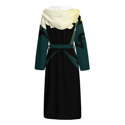 Halloween Vampire Silhouette Print Hooded Bathrobe