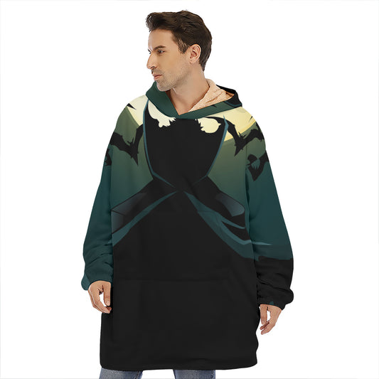 Halloween Vampire Silhouette Print Hoodie Blanket