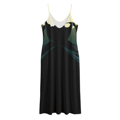 Halloween Vampire Silhouette Print Jersey Midi Cami Dress