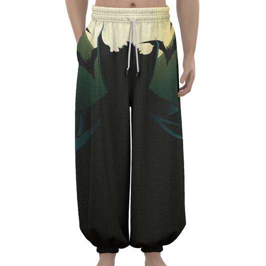 Halloween Vampire Silhouette Print Lantern Pants