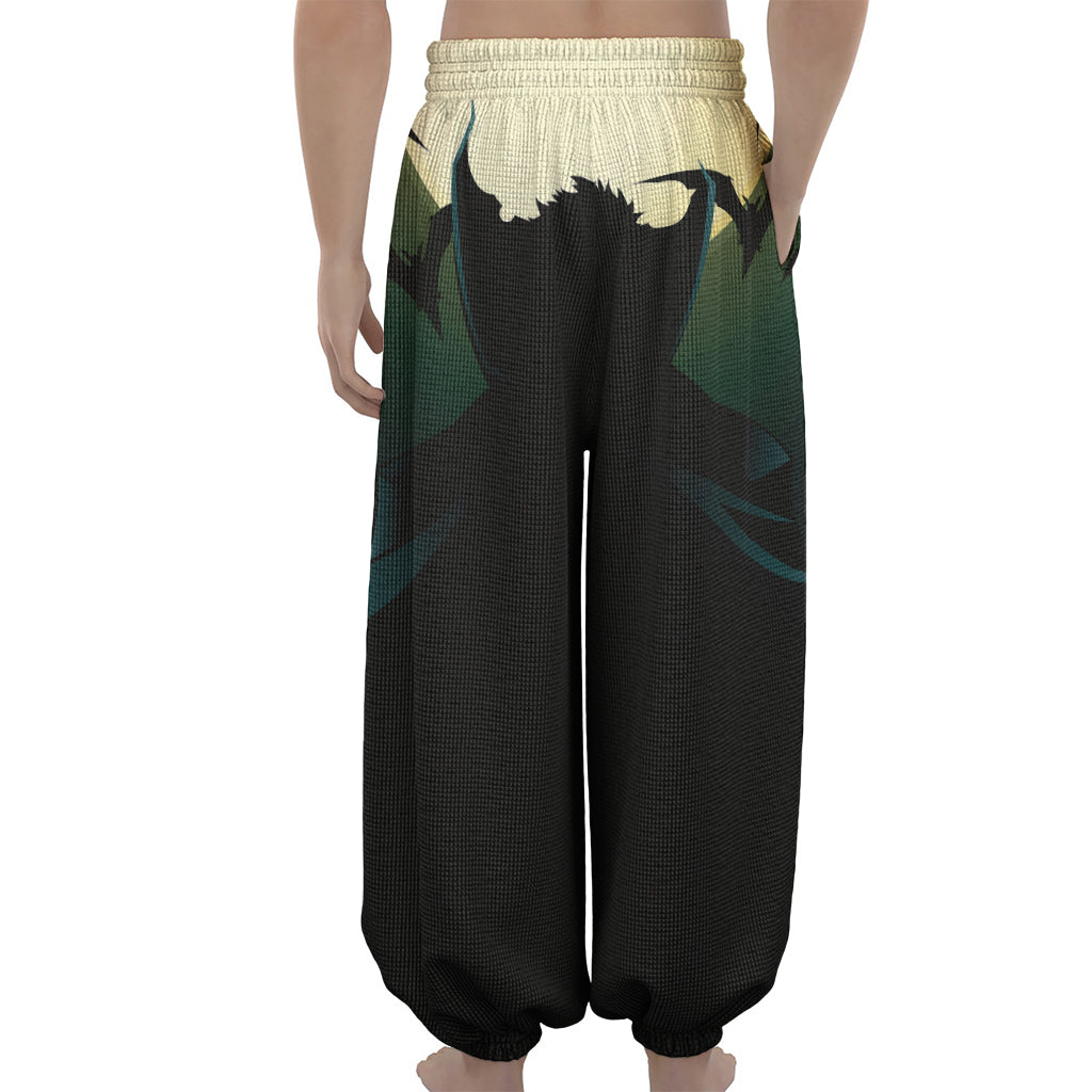 Halloween Vampire Silhouette Print Lantern Pants