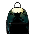 Halloween Vampire Silhouette Print Leather Backpack