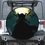 Halloween Vampire Silhouette Print Leather Spare Tire Cover