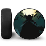 Halloween Vampire Silhouette Print Leather Spare Tire Cover