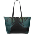 Halloween Vampire Silhouette Print Leather Tote Bag With Zipper
