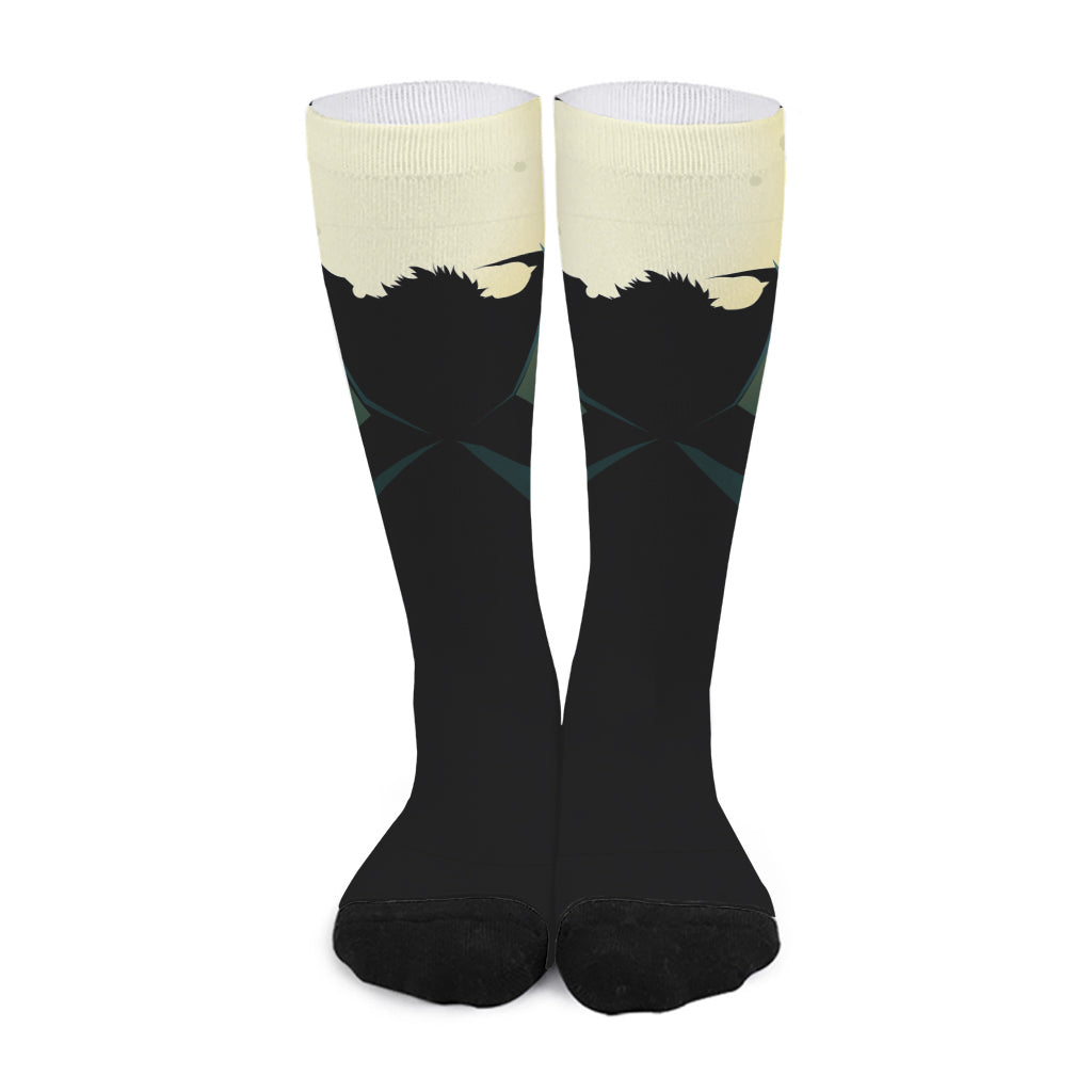 Halloween Vampire Silhouette Print Long Socks