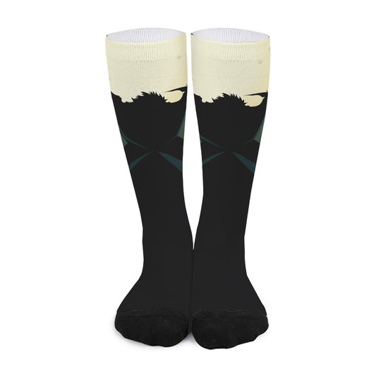 Halloween Vampire Silhouette Print Long Socks