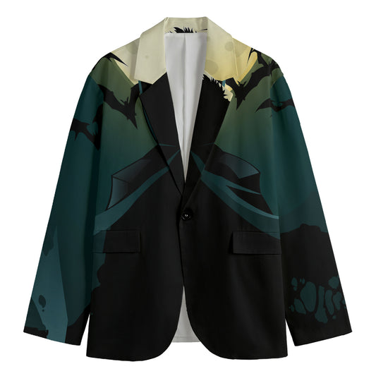 Halloween Vampire Silhouette Print Men's Blazer