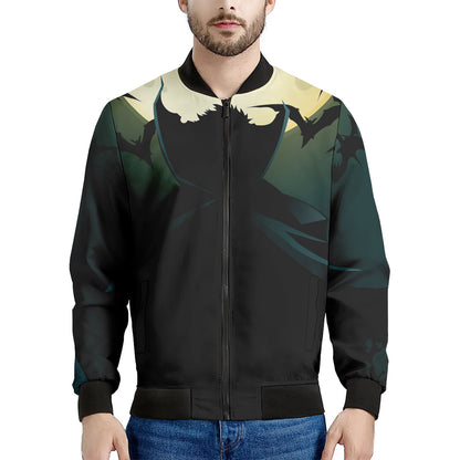 Halloween Vampire Silhouette Print Men's Bomber Jacket