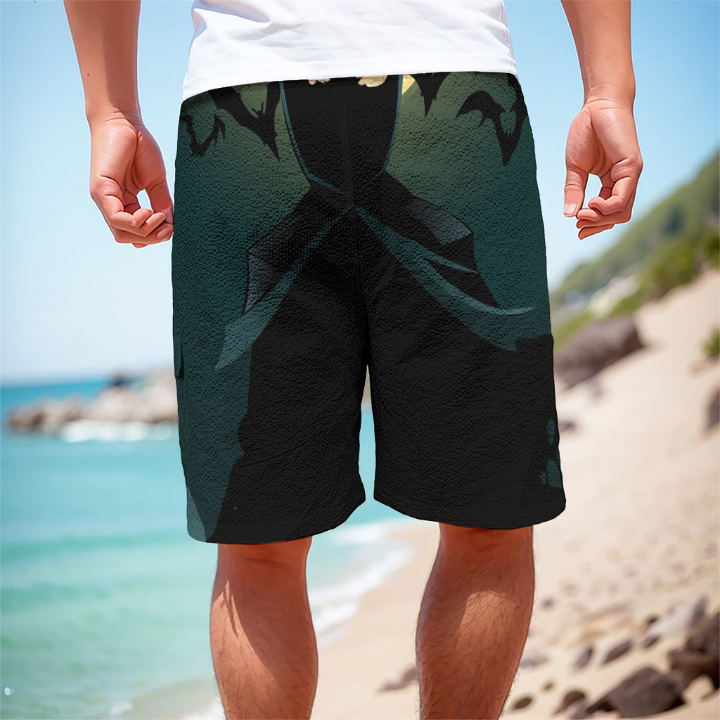 Halloween Vampire Silhouette Print Men's Cargo Shorts