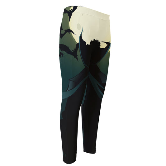 Halloween Vampire Silhouette Print Men's Compression Pants