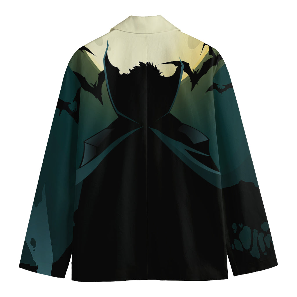 Halloween Vampire Silhouette Print Men's Cotton Blazer