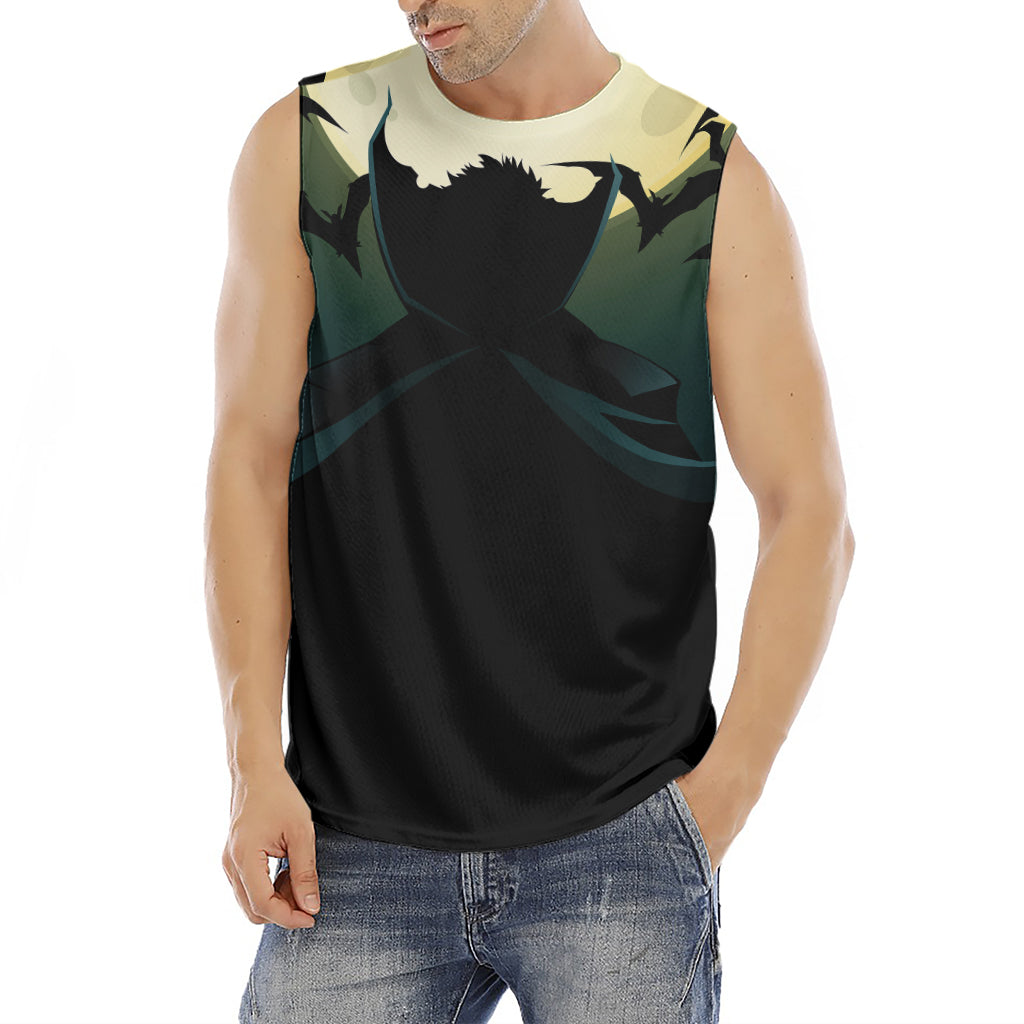 Halloween Vampire Silhouette Print Men's Fitness Tank Top