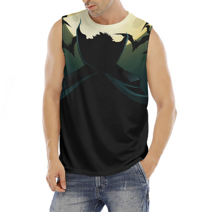 Halloween Vampire Silhouette Print Men's Fitness Tank Top