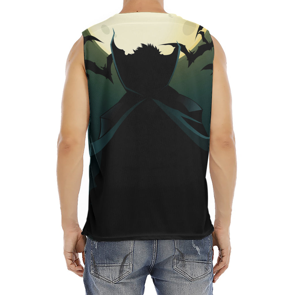 Halloween Vampire Silhouette Print Men's Fitness Tank Top