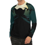 Halloween Vampire Silhouette Print Men's Long Sleeve Rash Guard