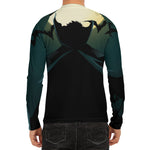 Halloween Vampire Silhouette Print Men's Long Sleeve Rash Guard