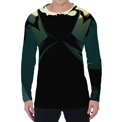 Halloween Vampire Silhouette Print Men's Long Sleeve T-Shirt
