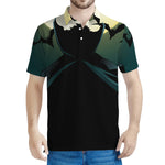 Halloween Vampire Silhouette Print Men's Polo Shirt