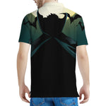 Halloween Vampire Silhouette Print Men's Polo Shirt