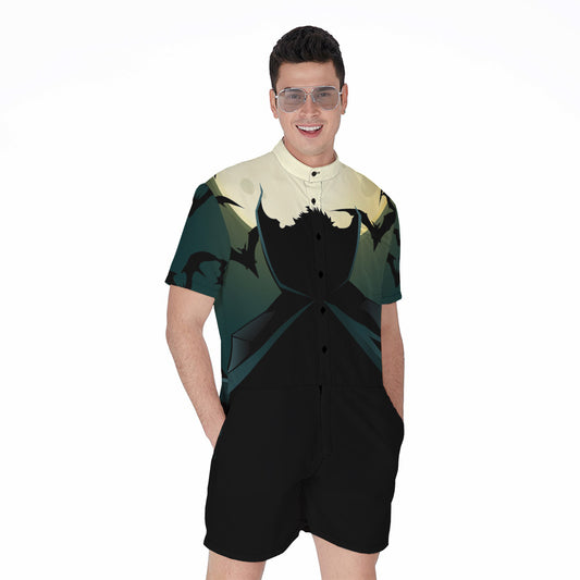 Halloween Vampire Silhouette Print Men's Rompers