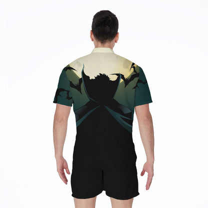 Halloween Vampire Silhouette Print Men's Rompers